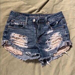 American eagle high waisted festival shorts